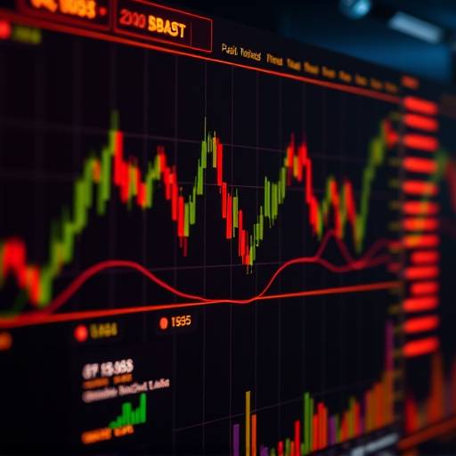A digital interface showing global stock market trends.