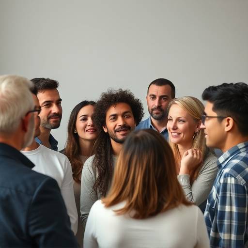 A diverse group of people engaged in a lively discussion, symbolizing different opinions being shared.
