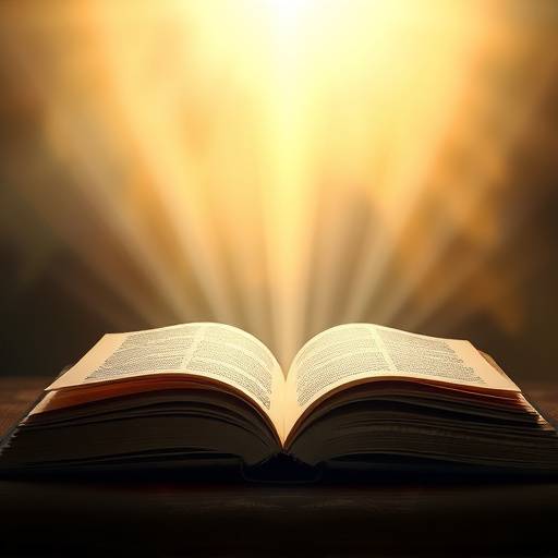 A symbolic representation of education, showing an open book with light emanating from its pages, symbolizing knowledge and progress.